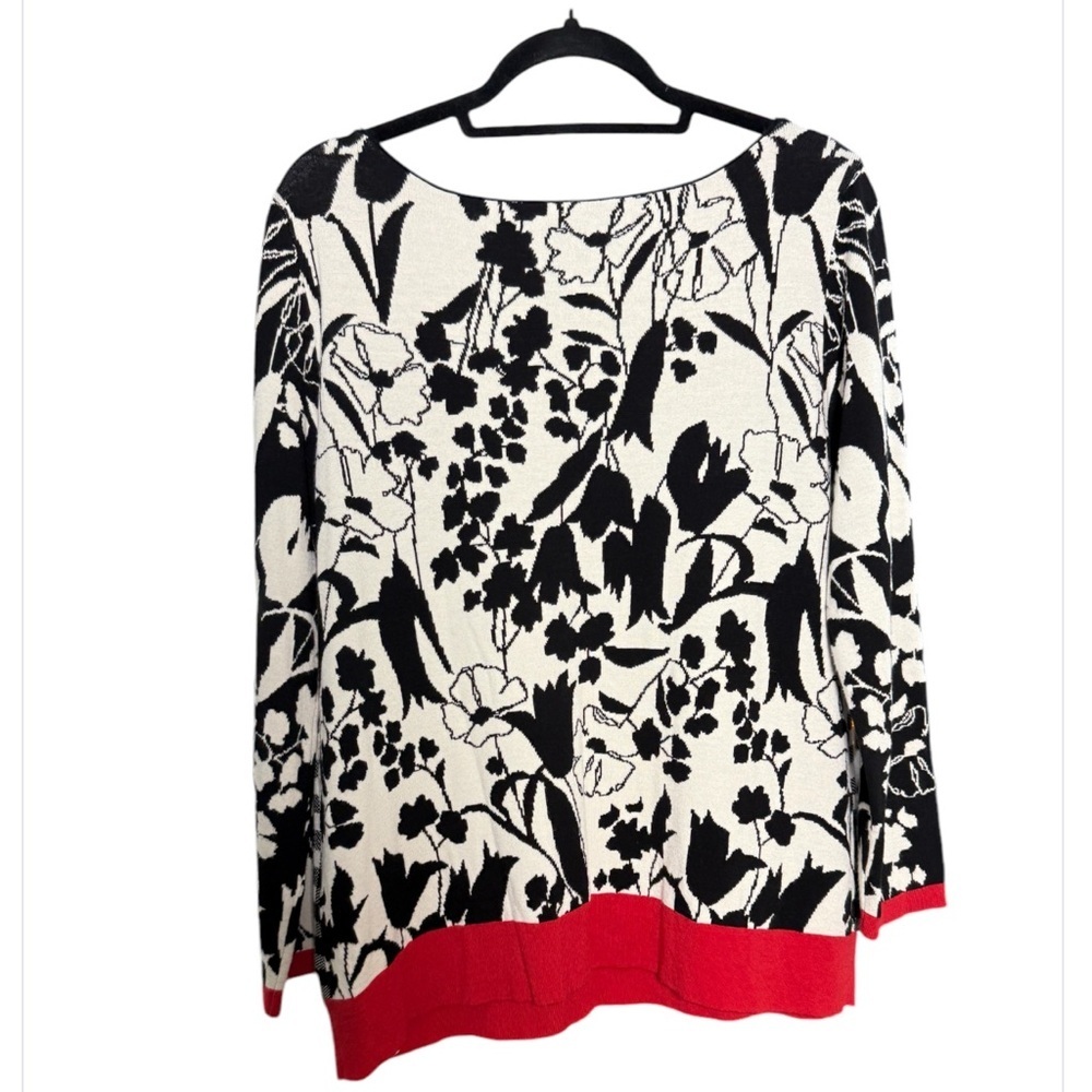 Vintage MaxMara Weekend Lightweight Sweater Floral Checkered Stripes - Picture 3 of 6